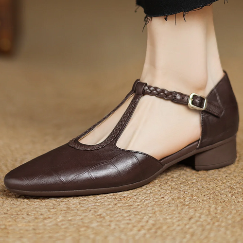 Ciara - Braided Leather Strap Shoes