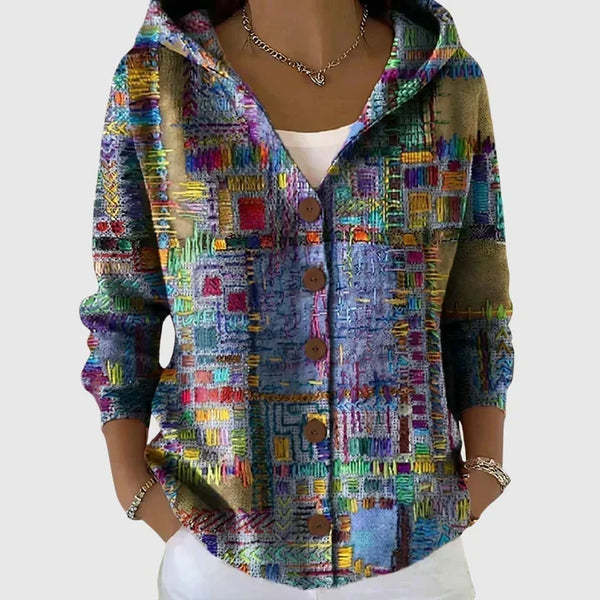 Bronagh - Multicoloured Mosaic Hooded Cardigan