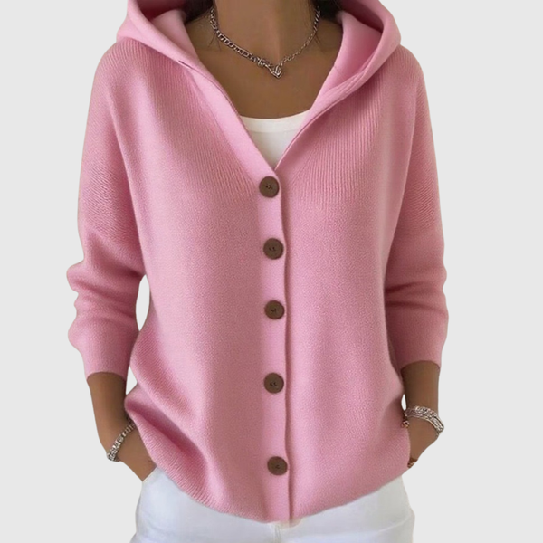 Niamh - Pink Hooded Cardigan