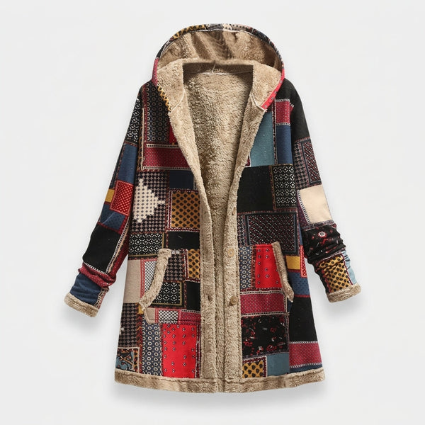 Shauna - Retro Patchwork Fleece Jacket