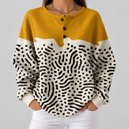 Síle - Mustard Yellow Polka Dot Top