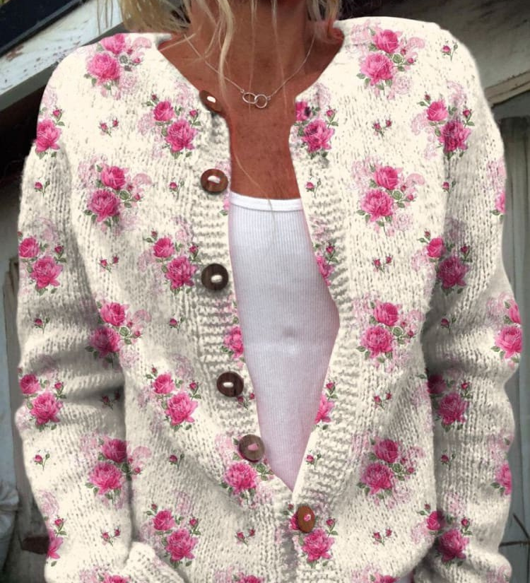 Keeva - Watercolour Rose Cardigan