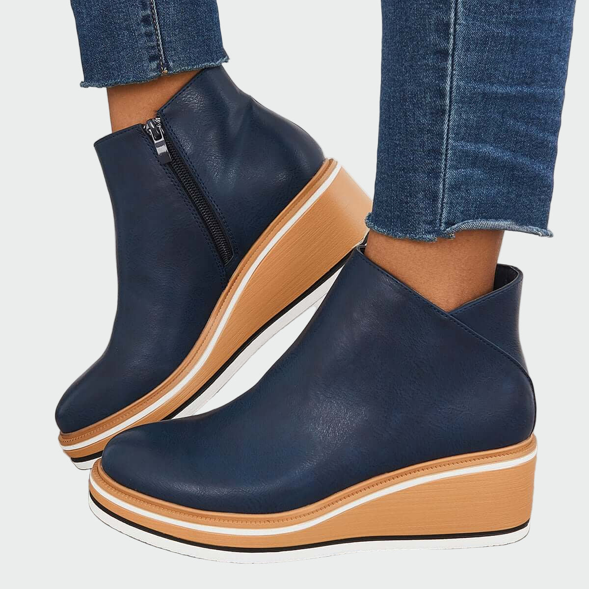 Clodagh - Leather Platform Orthopedic Ankle Boots