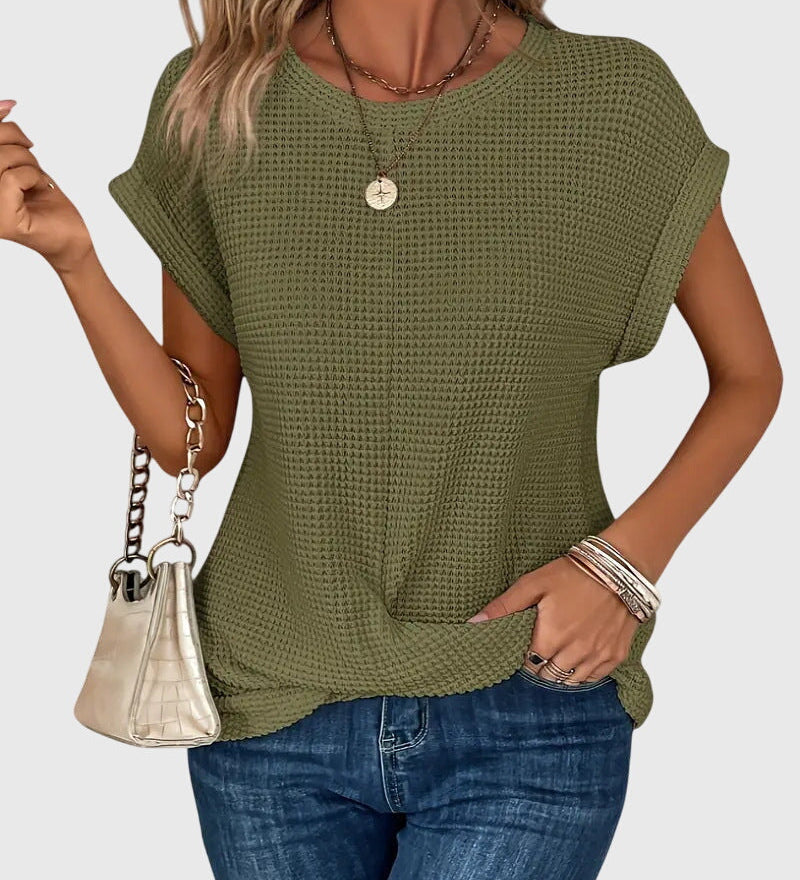 Fionnuala - Elegant Blouse with Crew Neck
