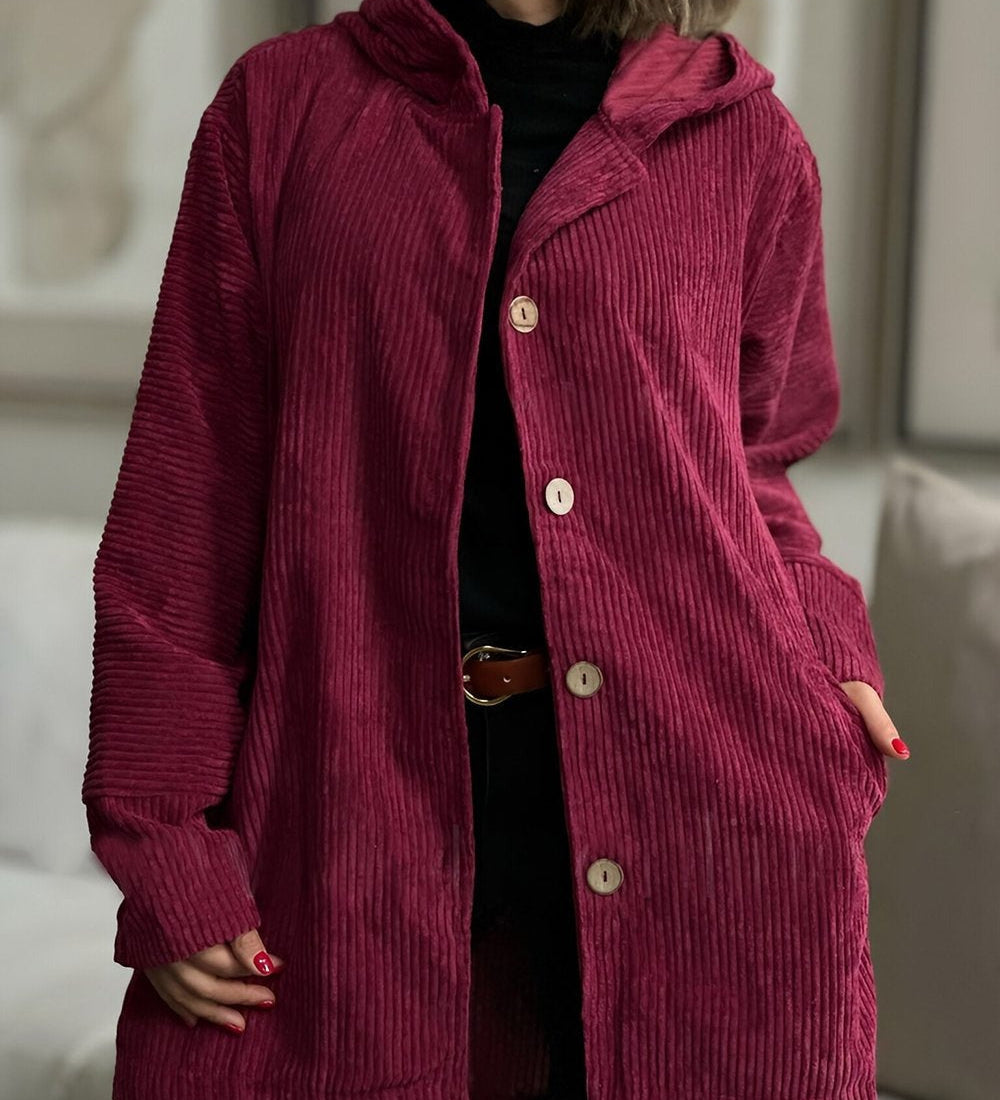 Shauna - Corduroy Hooded Cardigan