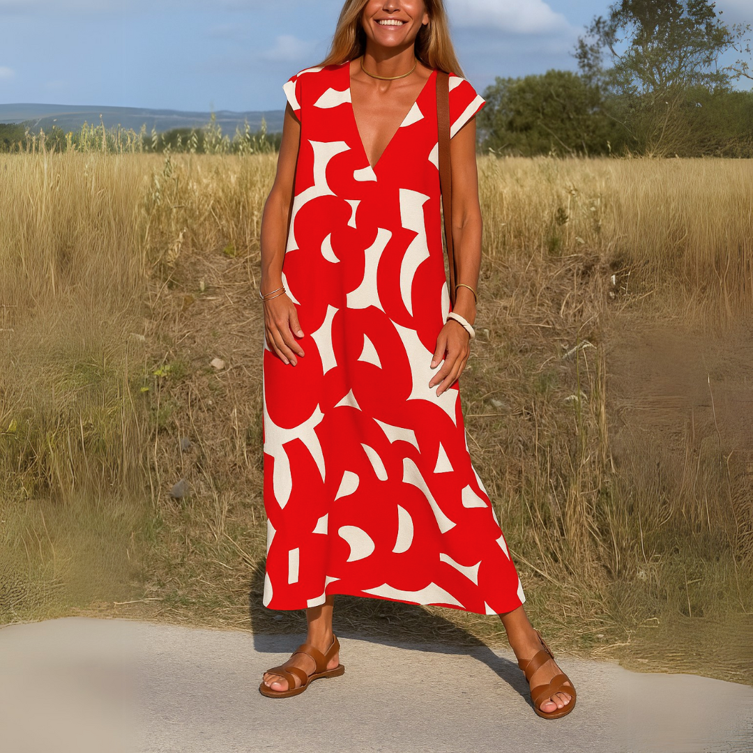 Áine - Flowing dress with V-neck