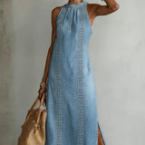 Méabh - Retro Lace Denim Dress