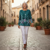 Clodagh - Turquoise Floral Top