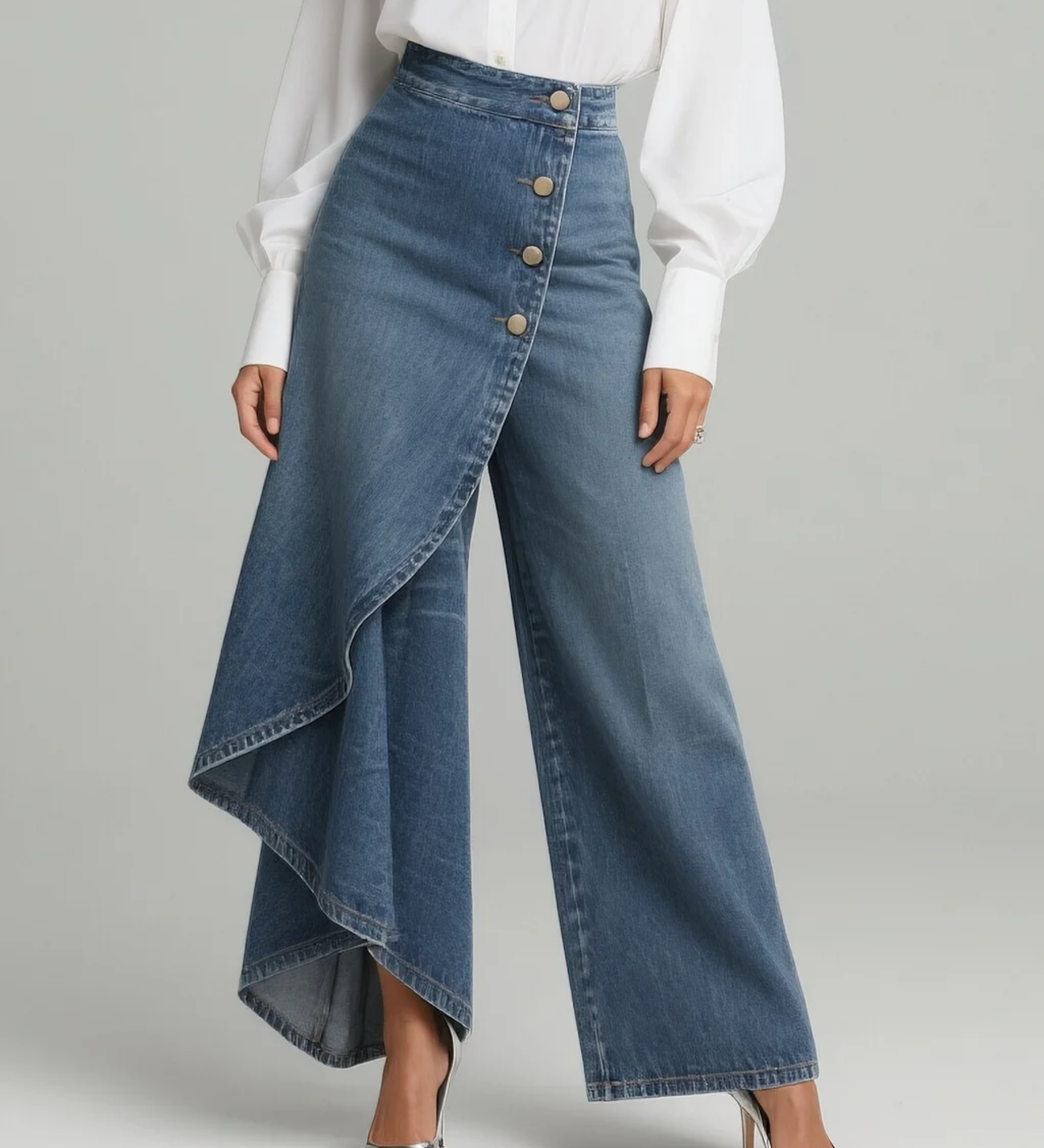 Fiadh - Wrap Denim Trousers