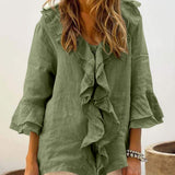 Niamh - Chic Bell Sleeve Ruffle Top