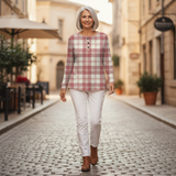 Saoirse - Blush Tartan Top