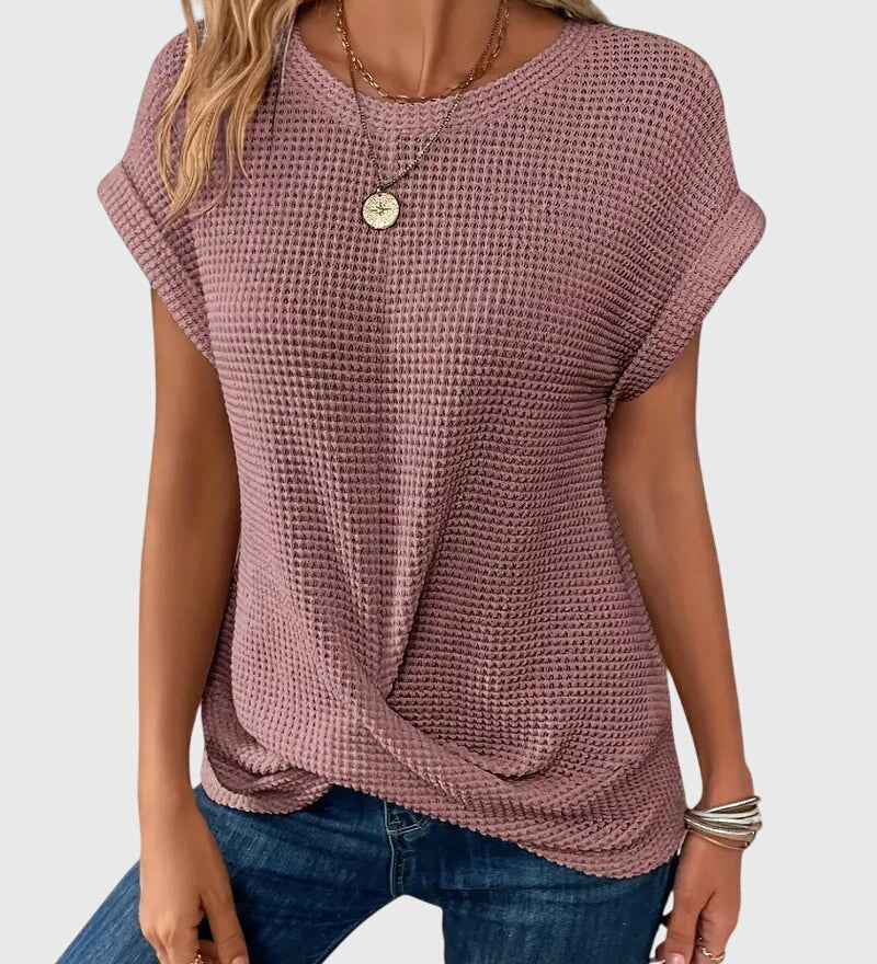 Fionnuala - Elegant Blouse with Crew Neck