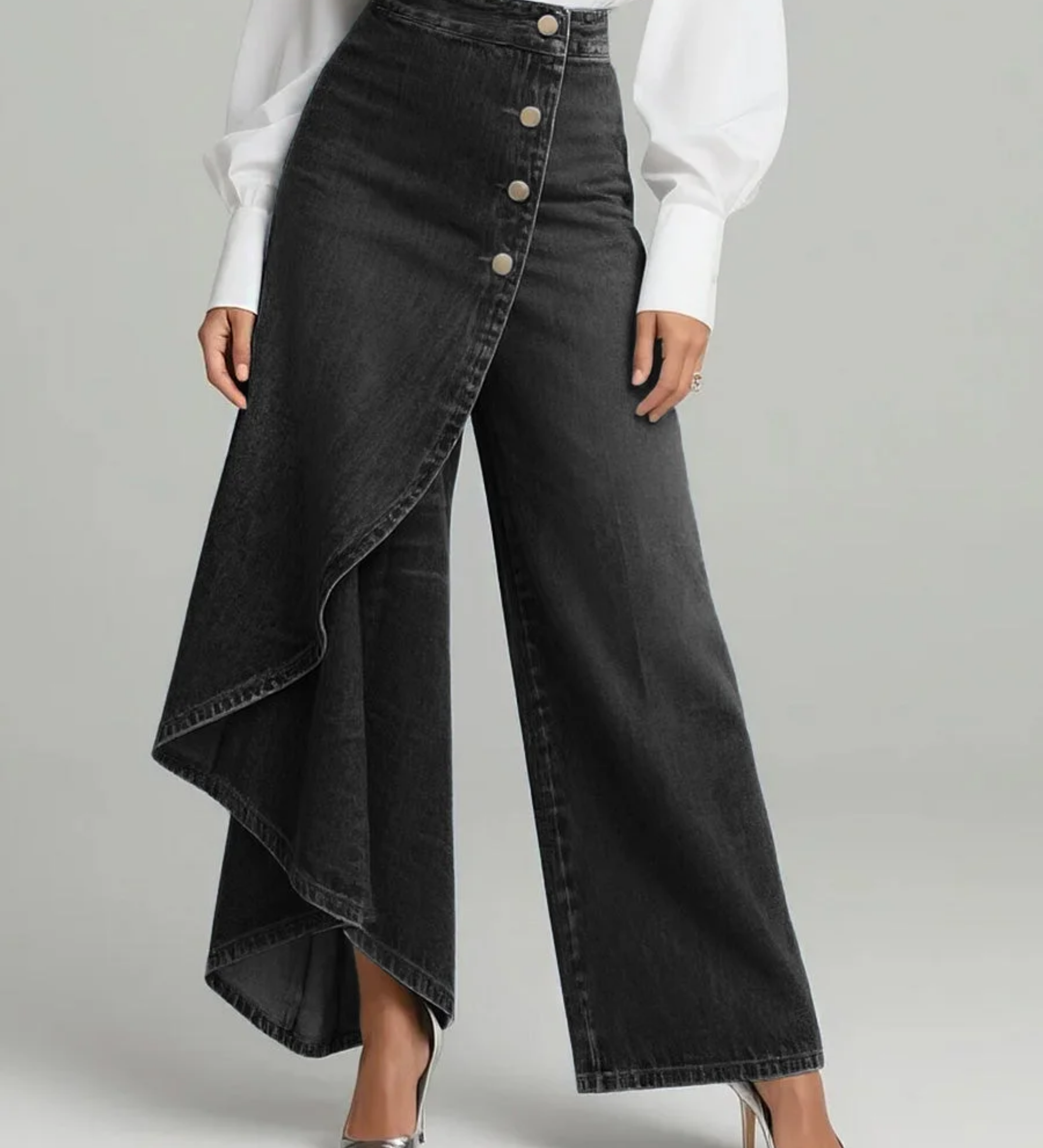Fiadh - Wrap Denim Trousers
