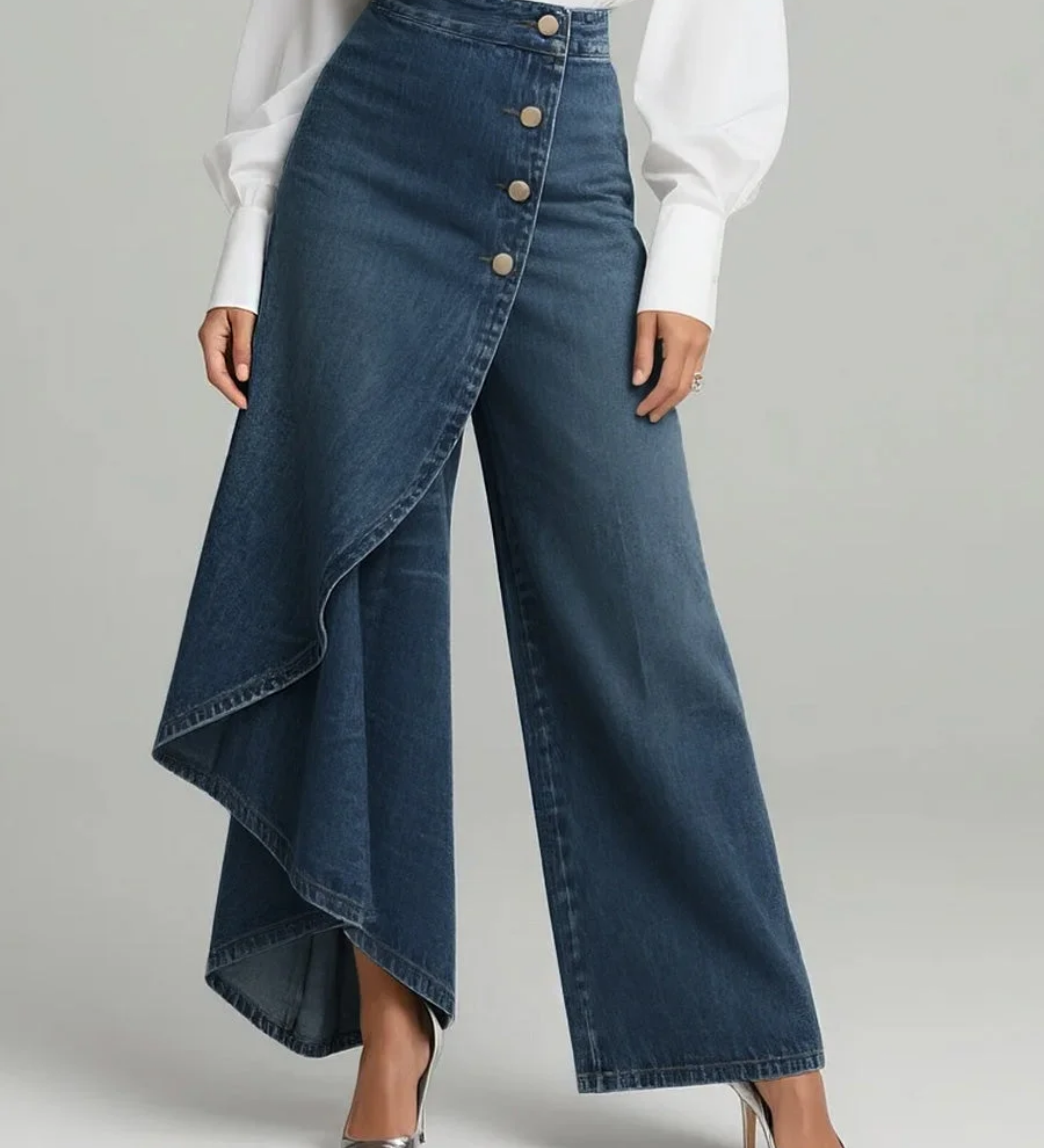 Fiadh - Wrap Denim Trousers