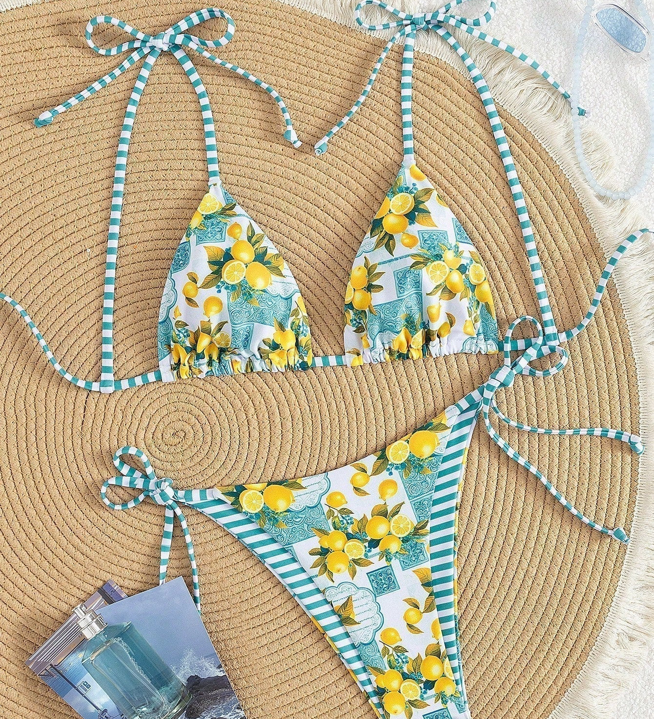 Ailbhe - Lemon Print Triangle Bikini