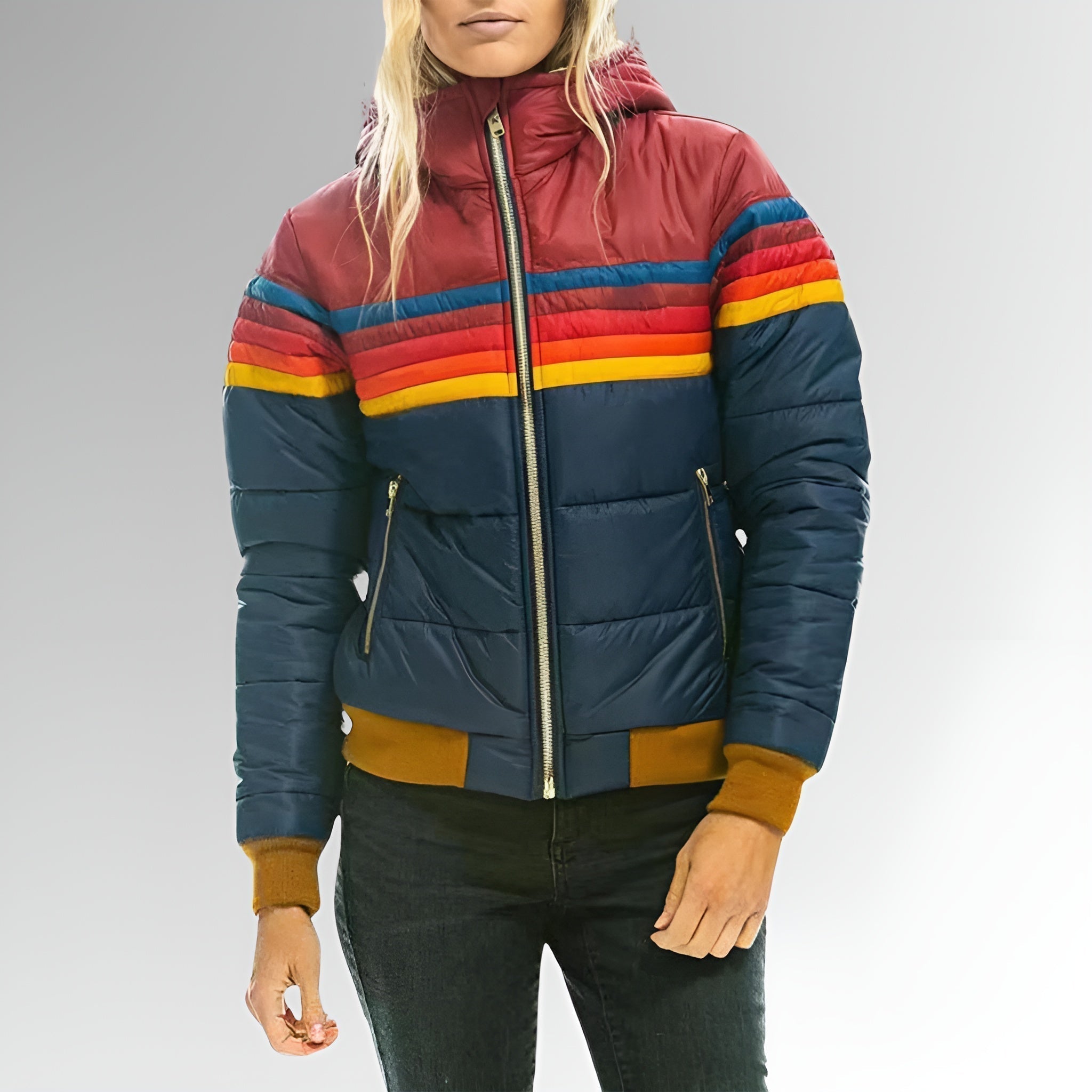 Úna - Zip-Up Jacket with Rainbow Stripes