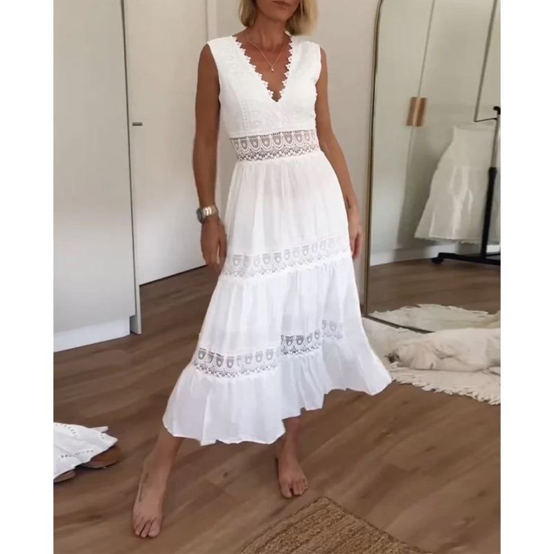 Oonagh - Handcrafted Dress with V-Neckline
