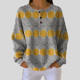 Ciara - Mustard Circle and Grid Top