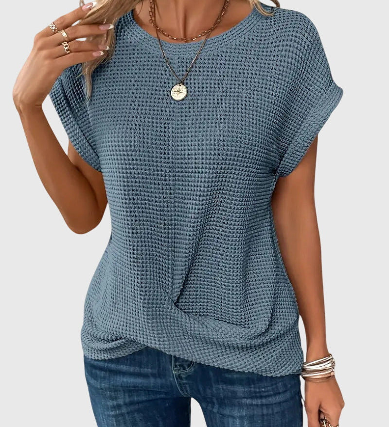 Fionnuala - Elegant Blouse with Crew Neck