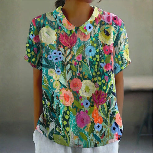 Gormlaith - Watercolour Floral Blouse