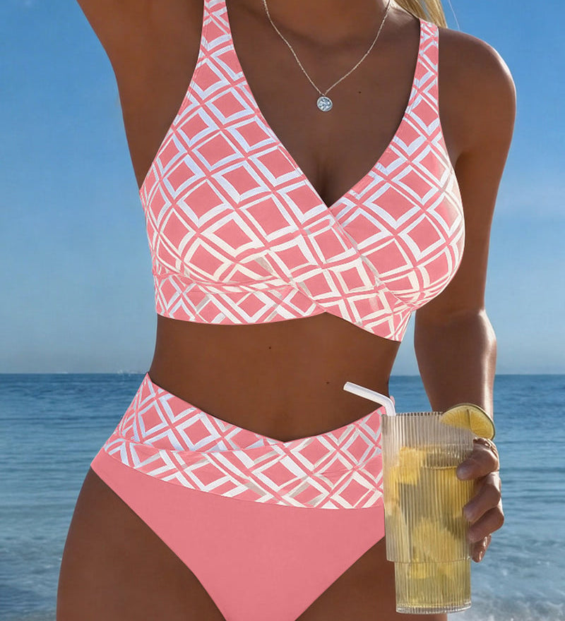 Ríona - Two-Piece Bikini with Cut-Out Bra and Diamond Pattern