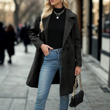 Clodagh - Casual Mid Length Button Open Front Coat