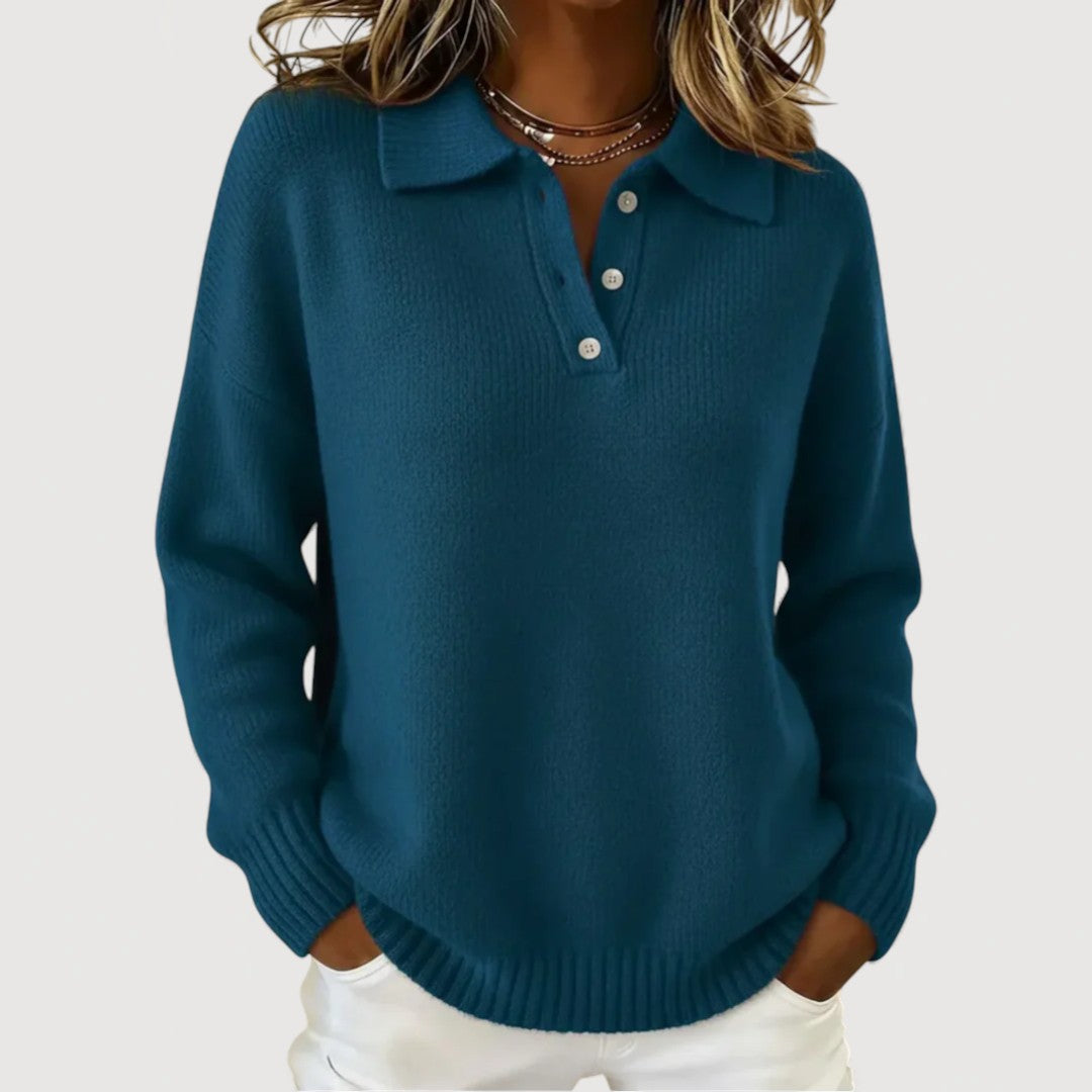 Dearbhla - Cozy Collared Knit Jumper