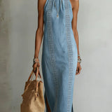 Méabh - Retro Lace Denim Dress