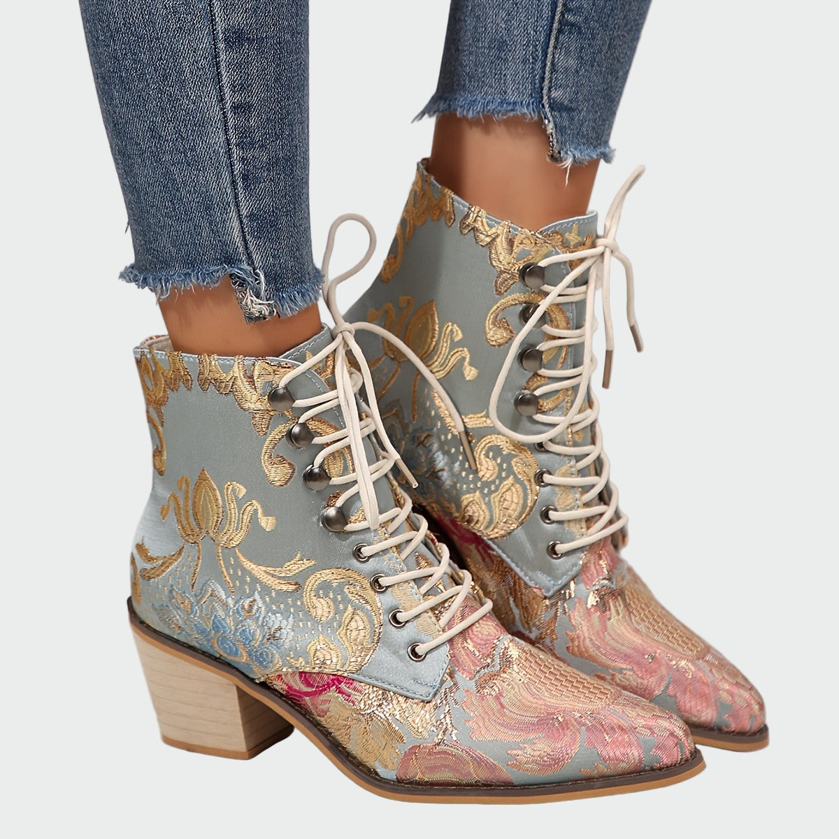 Mairéad - Embroidered Leather Ankle Boots