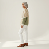 Erin - Green and Mustard Patchwork Top