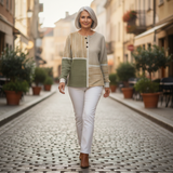 Erin - Green and Mustard Patchwork Top