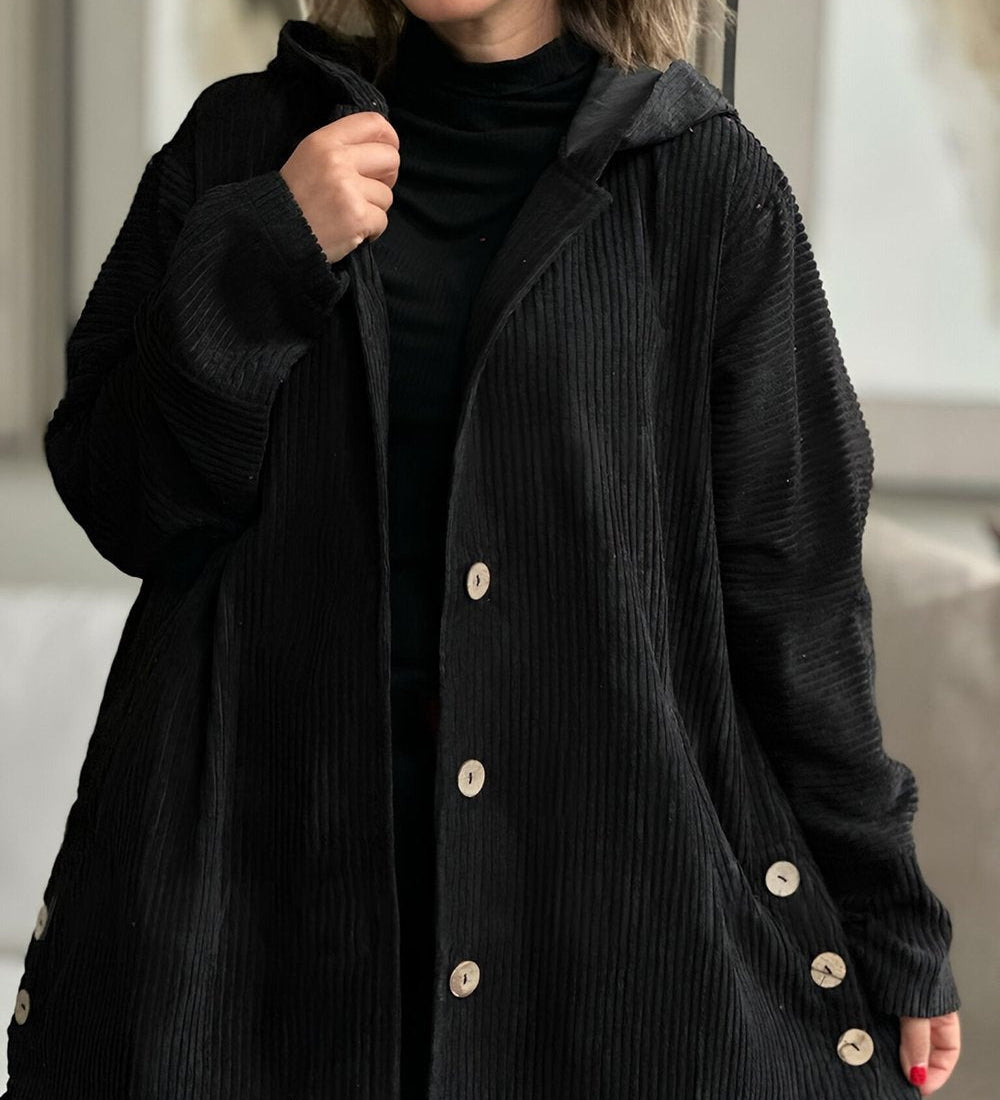Shauna - Corduroy Hooded Cardigan