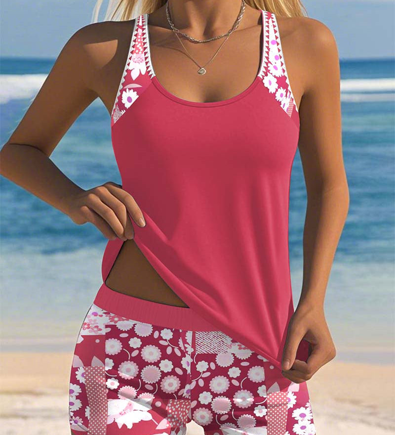Ailbhe - Swimsuit Tank Top with Printed Boxer Set