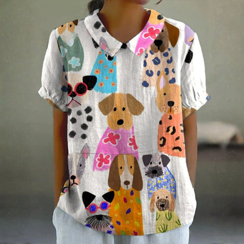 Eithne - Dog Print Blouse