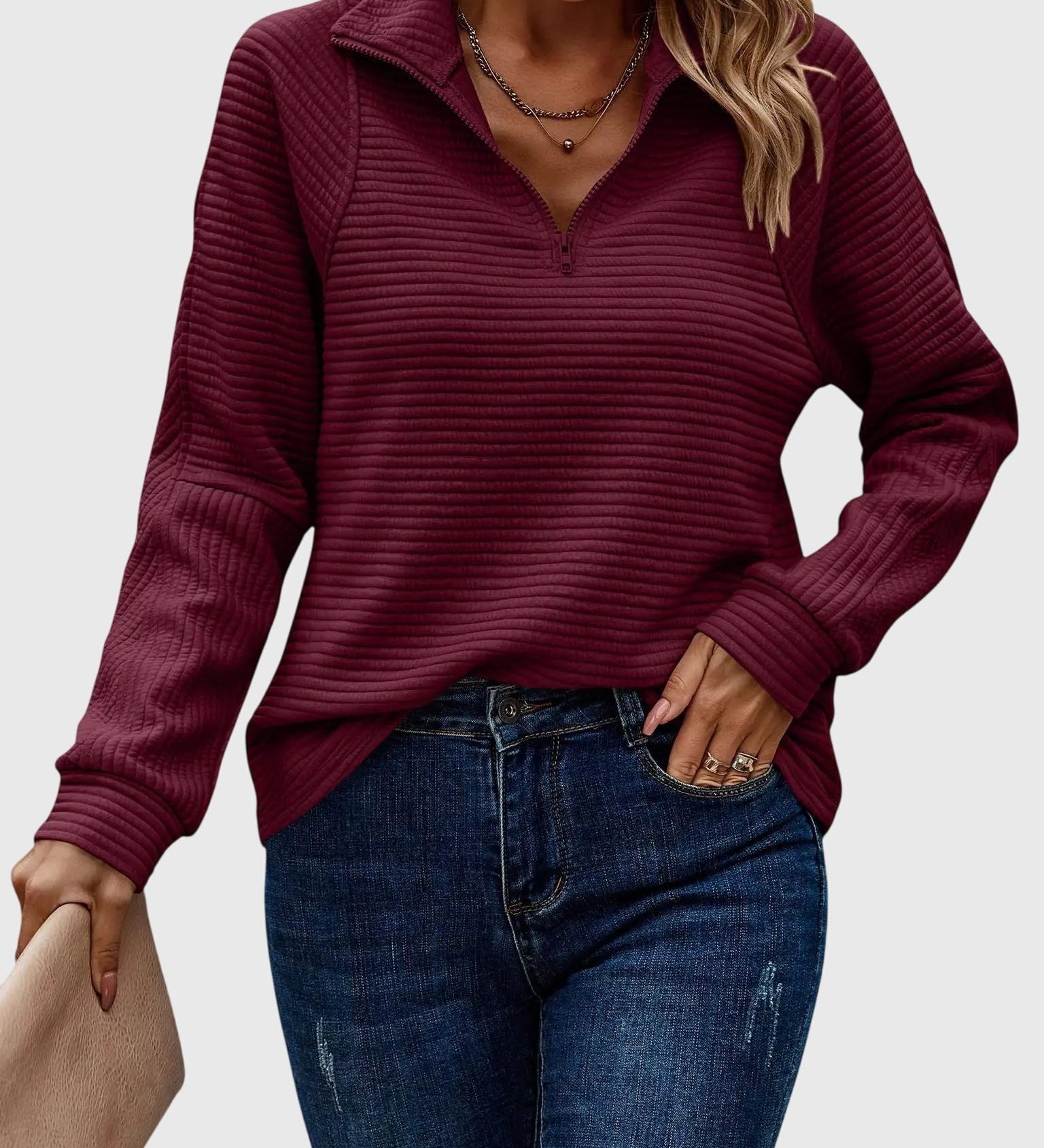 Eimear - Elegant Jumper with Zipper