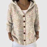 Nessa - Cream Wildflower Hooded Cardigan