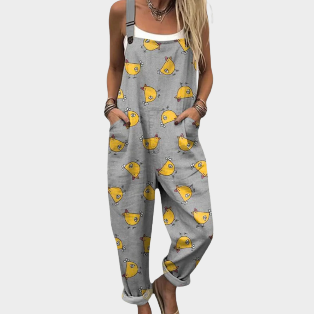 Sinéad - Comfortable Printed dungarees
