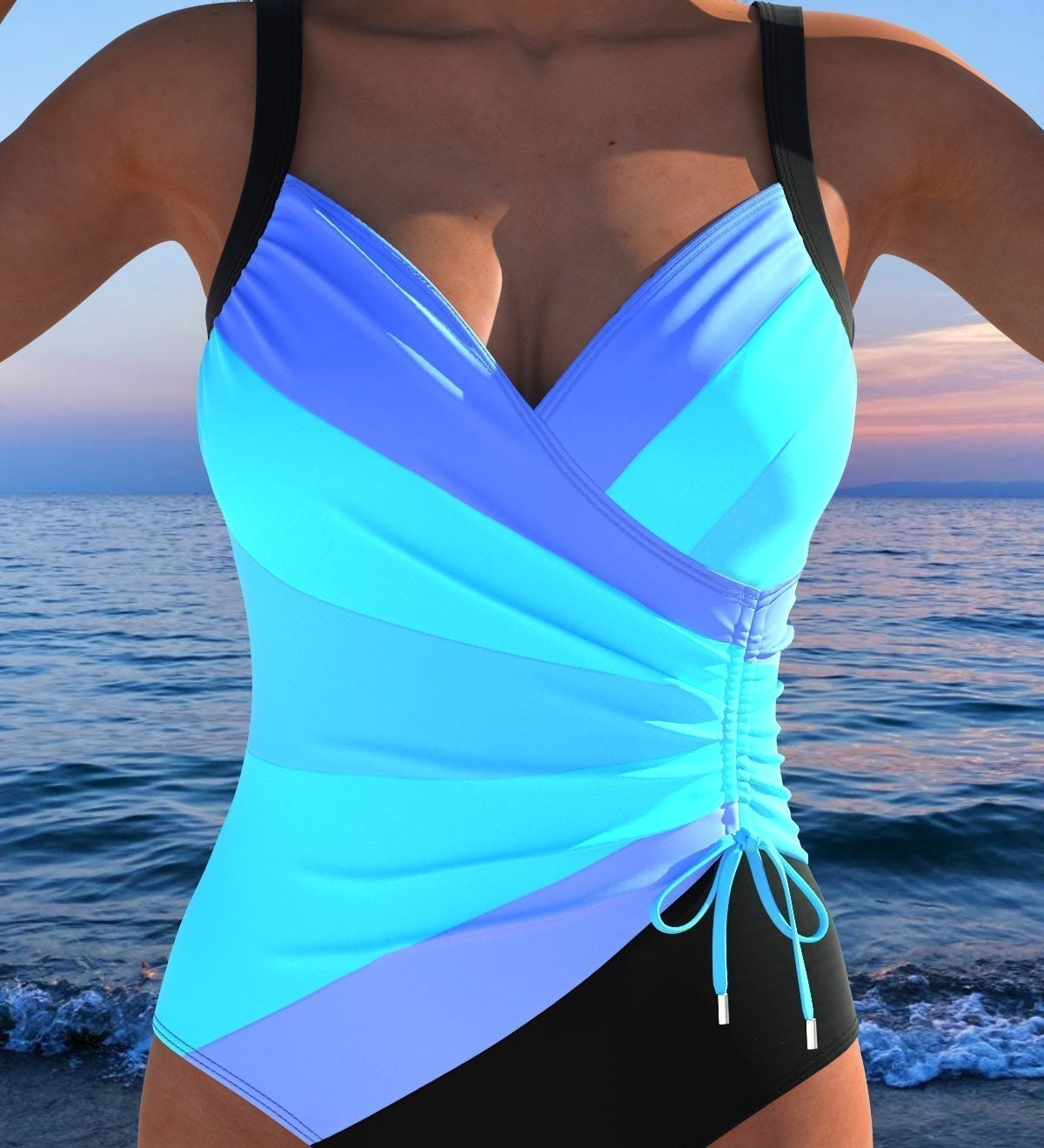 Aisling - Elegant swimsuit with colourful print
