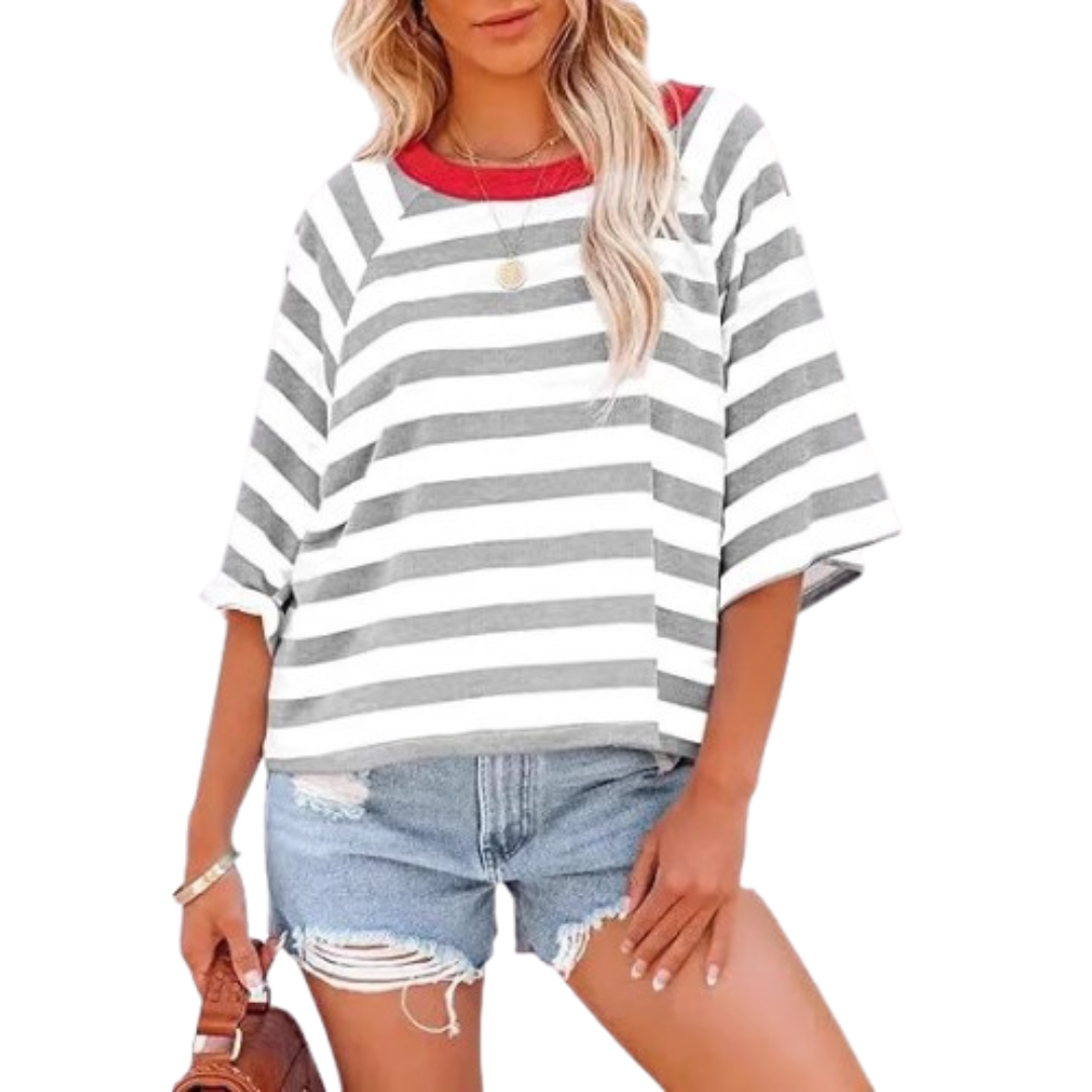 Aoife - Trendy Loose Fit Summer Crewneck Top