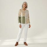 Erin - Green and Mustard Patchwork Top