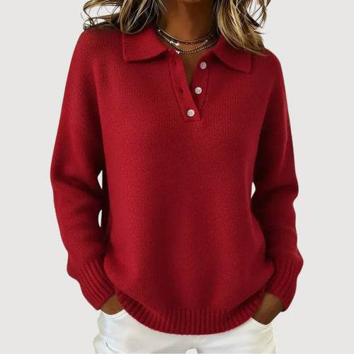 Dearbhla - Cozy Collared Knit Jumper