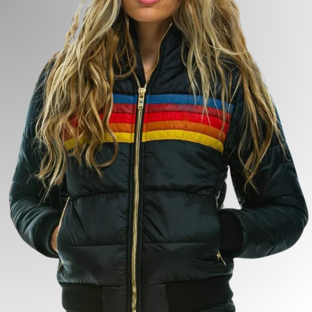 Úna - Zip-Up Jacket with Rainbow Stripes