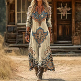 Éabha - Casual Long Sleeve Dress with Vintage Inspiration