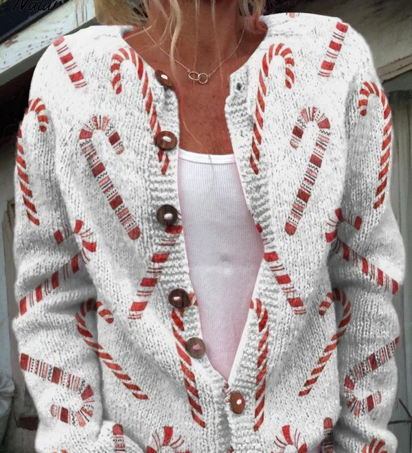 Líadan - Candy Cane Christmas Cardigan