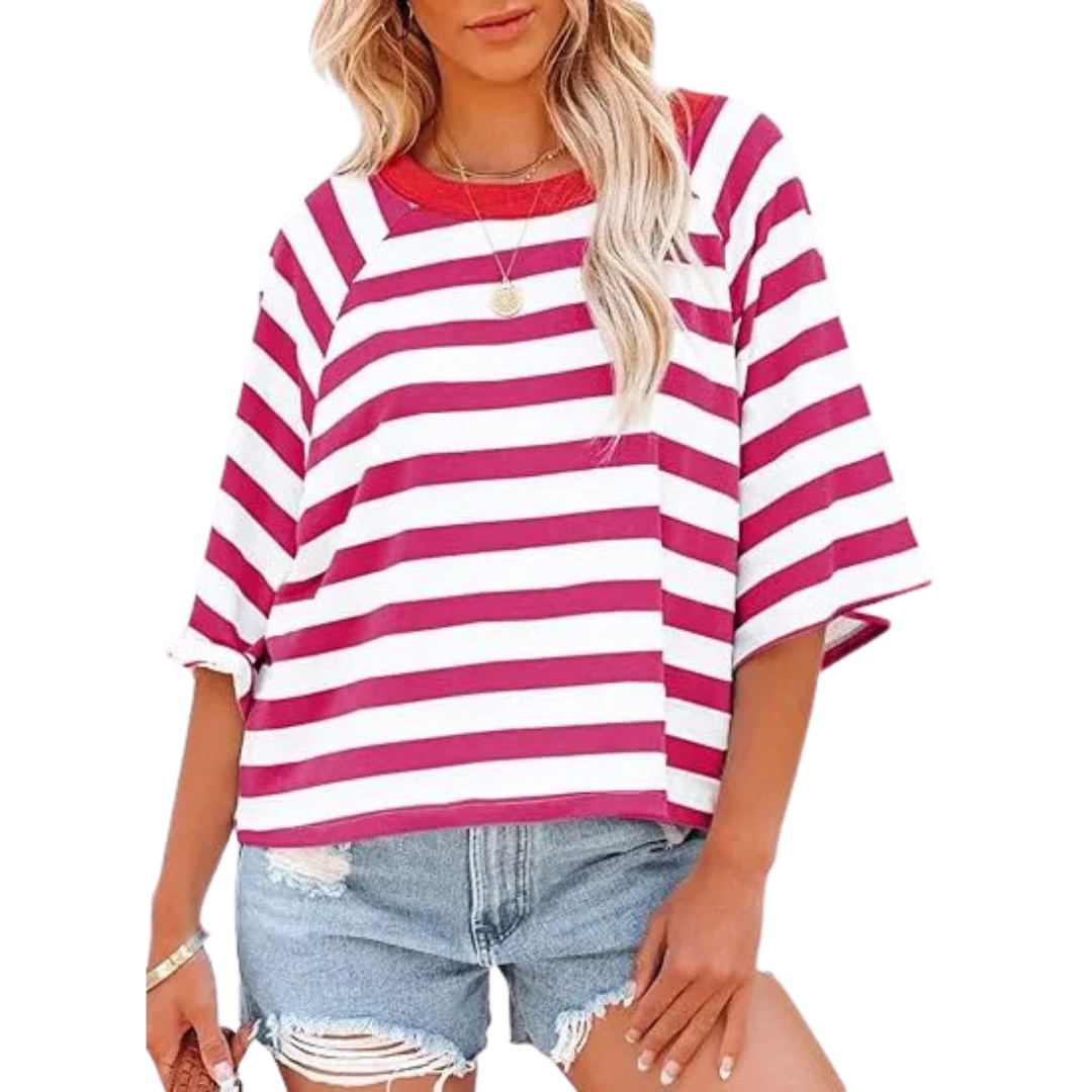 Aoife - Trendy Loose Fit Summer Crewneck Top
