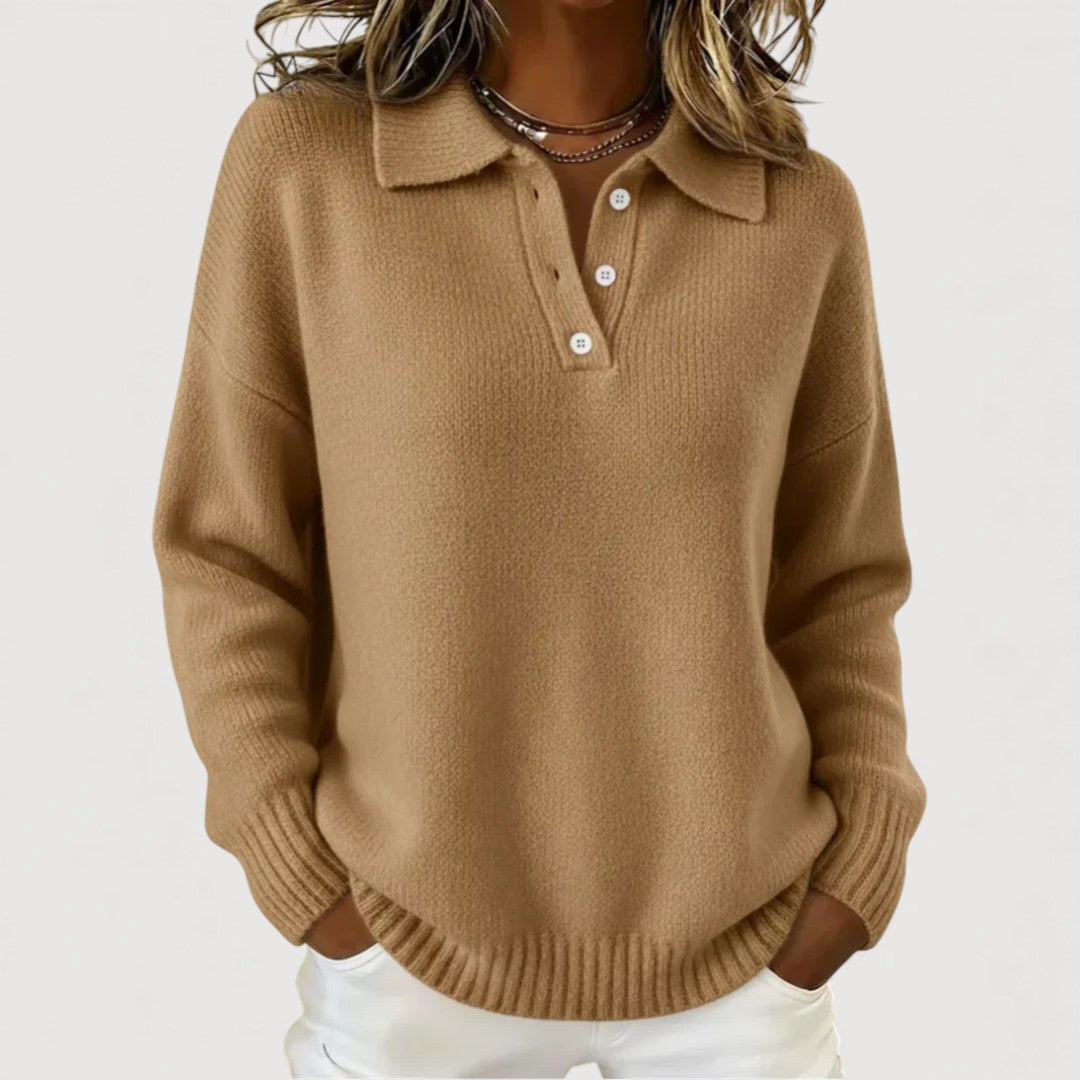 Dearbhla - Cozy Collared Knit Jumper