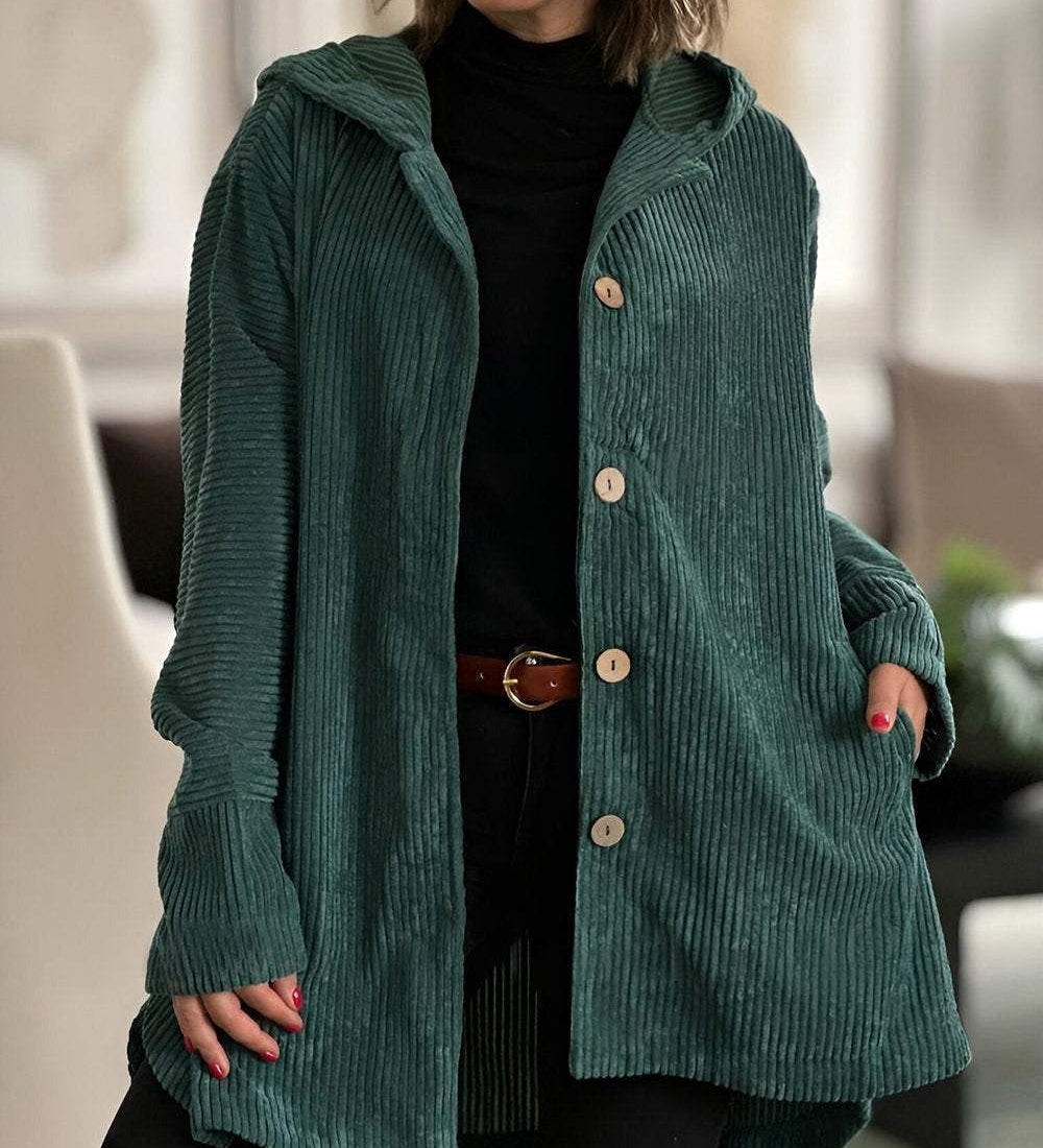 Shauna - Corduroy Hooded Cardigan