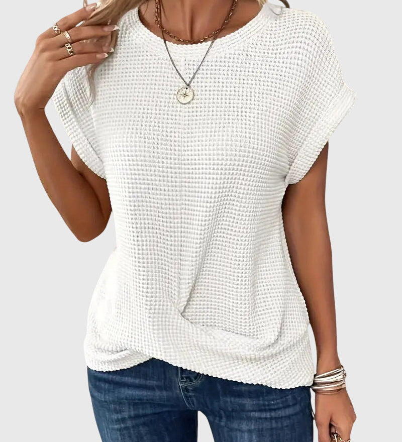 Fionnuala - Elegant Blouse with Crew Neck