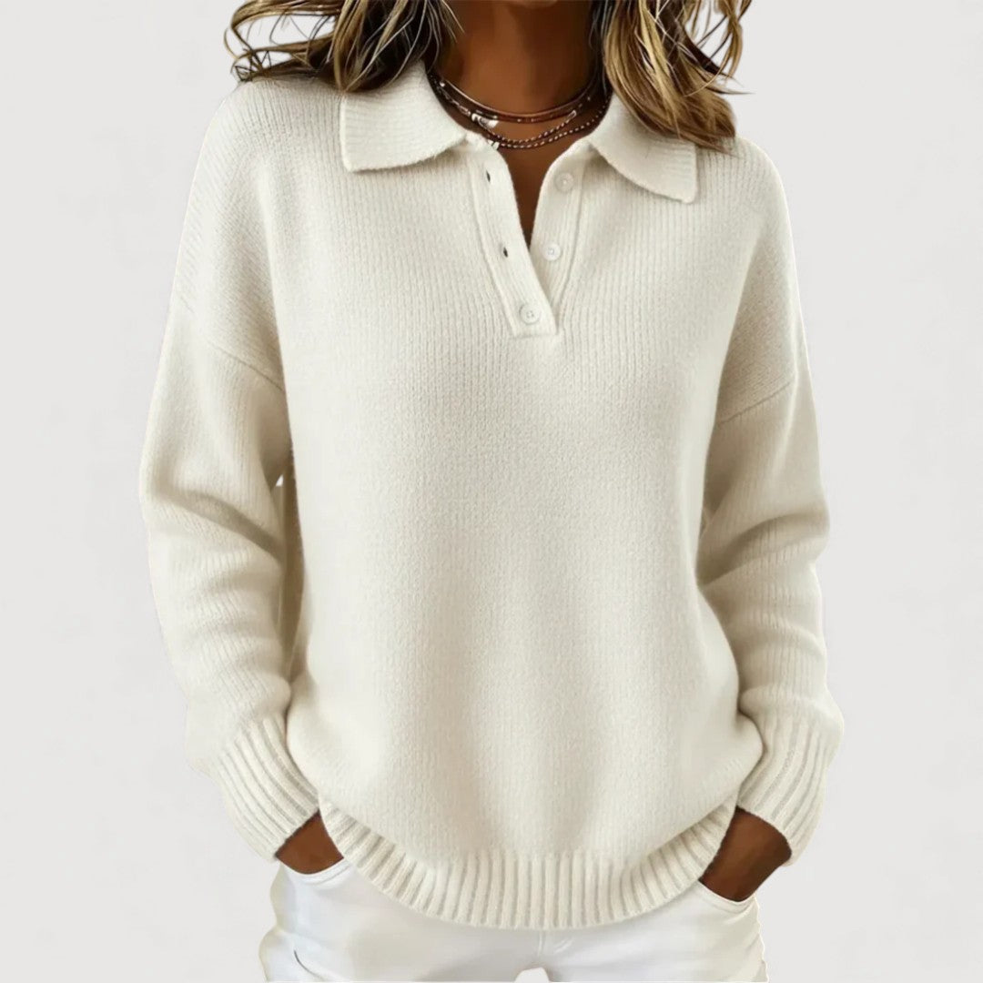 Dearbhla - Cozy Collared Knit Jumper