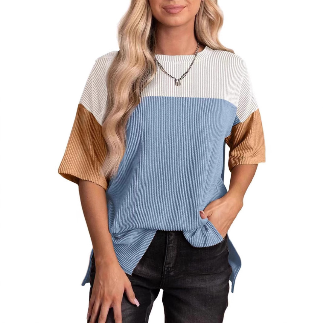 Clodagh - Casual Loose Fit Striped Summer Top